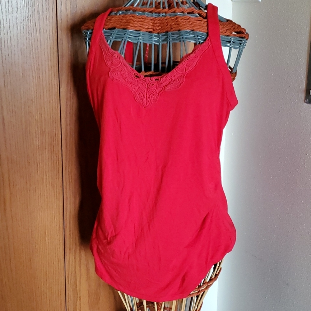 White House Black Market Red Tank Cami Top XL